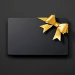 Black gift card with gold bow